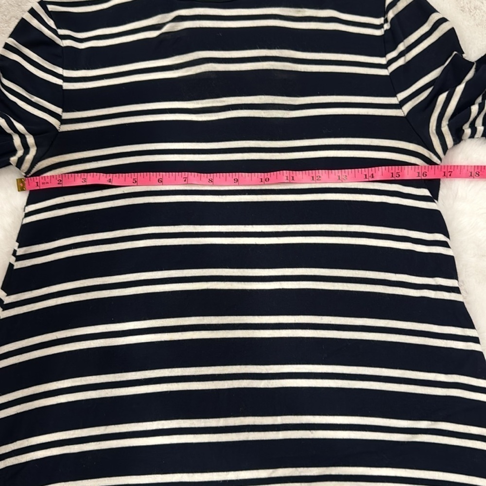 Anthropologie Maeve blue & white striped turtleneck dress size Small . - Picture 11 of 13